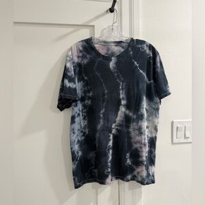 Urban Outfitters navy blue + white men’s cotton T-shirt (w/ pink stains)